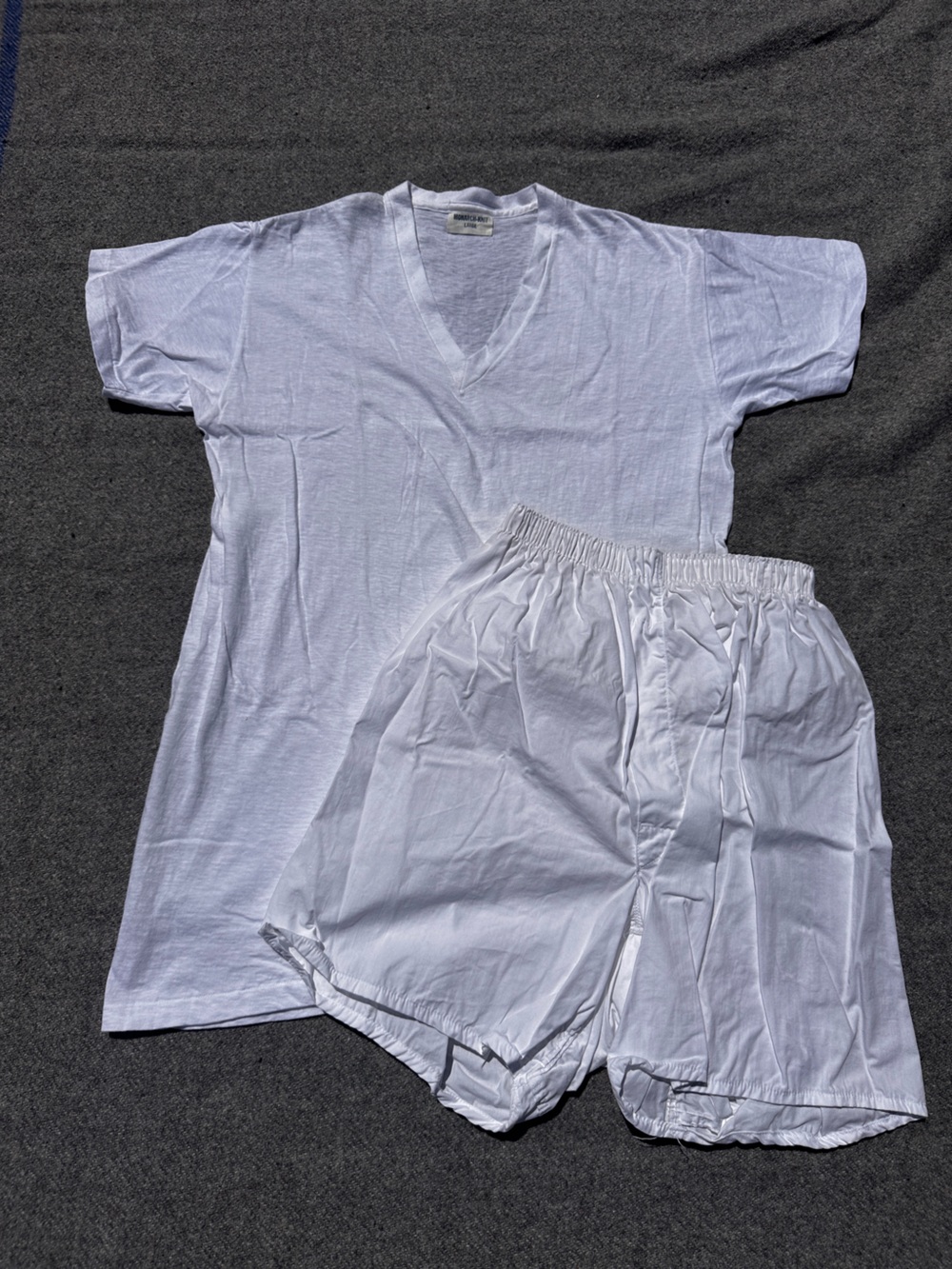 1962 Vintage Canadian Military Underwear Set V-Neck Undershirt Boxer Shorts #22